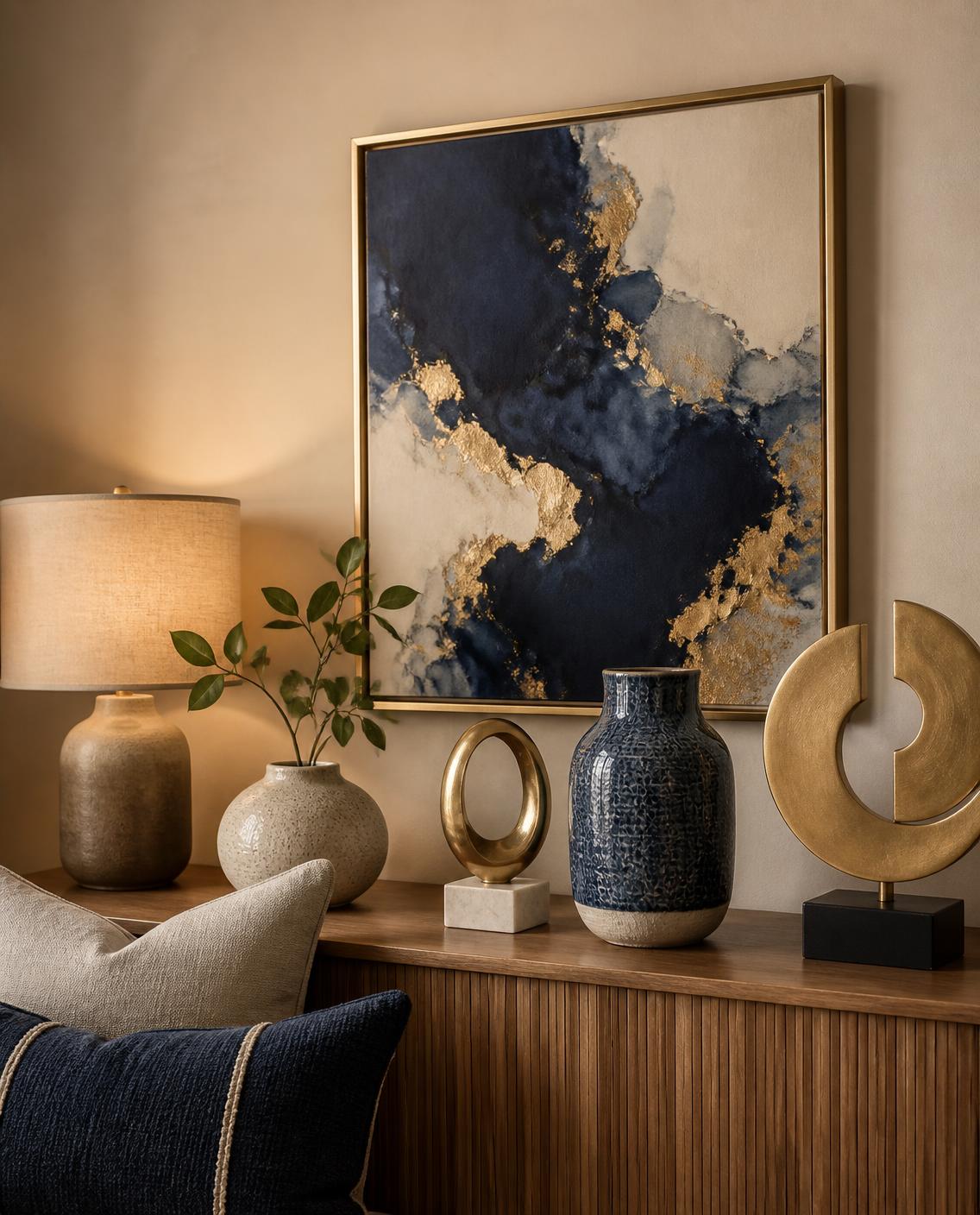 Wall art, vases, cushions and decor accessories sold by Karaga Property Services